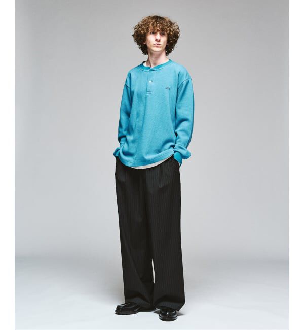 417 EDIFICE「LACOSTE &times; 417 ヘンリーネック ワッフルTシャツ」|Tシャツ・カットソー|