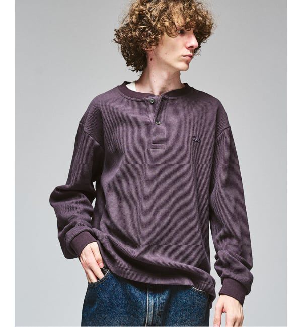 417 EDIFICE「LACOSTE &times; 417 ヘンリーネック ワッフルTシャツ」|Tシャツ・カットソー|