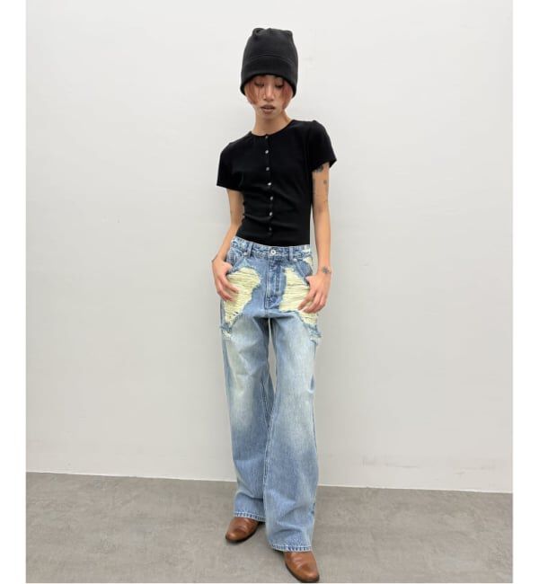 Oriens JOURNAL STANDARD「《追加》ブロークンダメージデニムパンツ」|デニム|