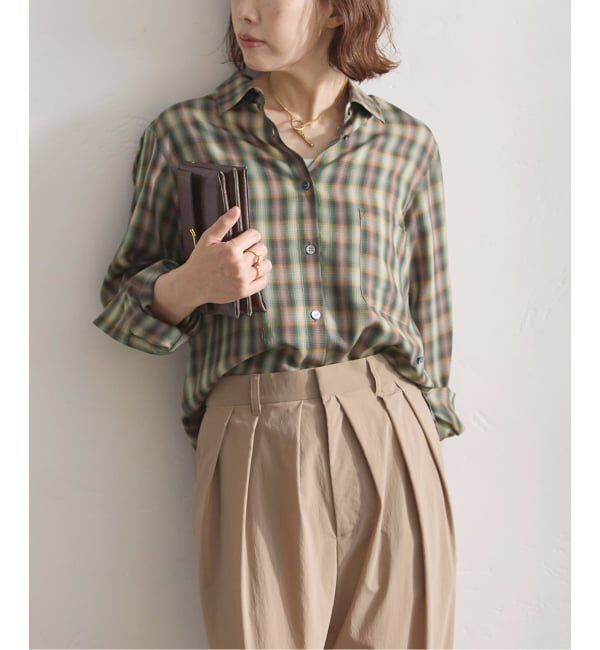 journal standard L'essage「チェックシャツ」|シャツ・ブラウス|グリーン C