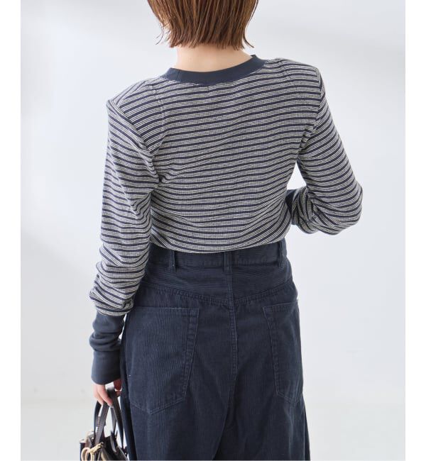 journal standard L'essage「《予約》Uhr/ウーア Rib Power Shoulder Tops トップス」|Tシャツ・カットソー|