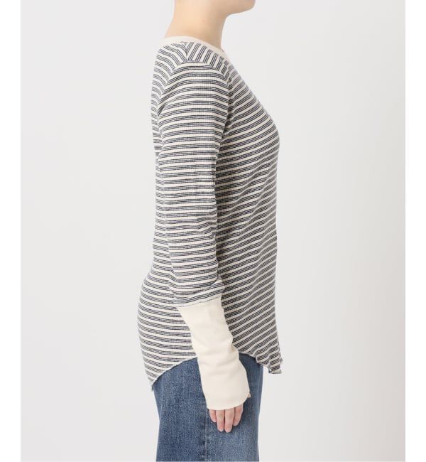journal standard L'essage「《予約》Uhr/ウーア Rib Power Shoulder Tops トップス」|Tシャツ・カットソー|