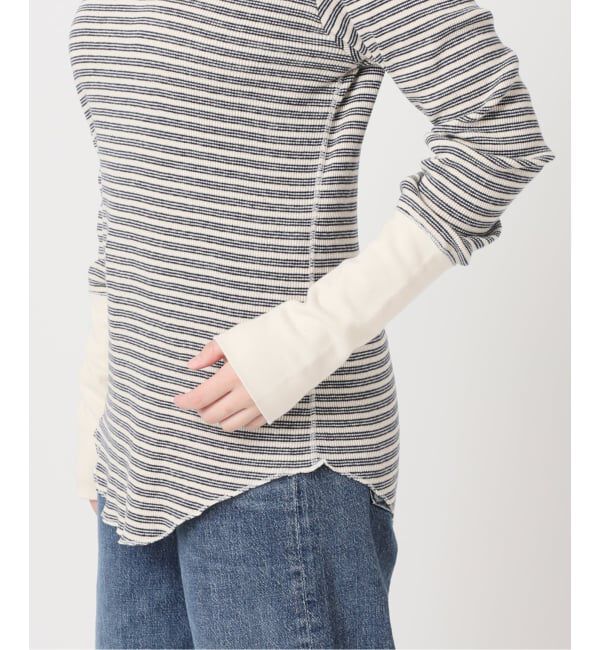 journal standard L'essage「《予約》Uhr/ウーア Rib Power Shoulder Tops トップス」|Tシャツ・カットソー|