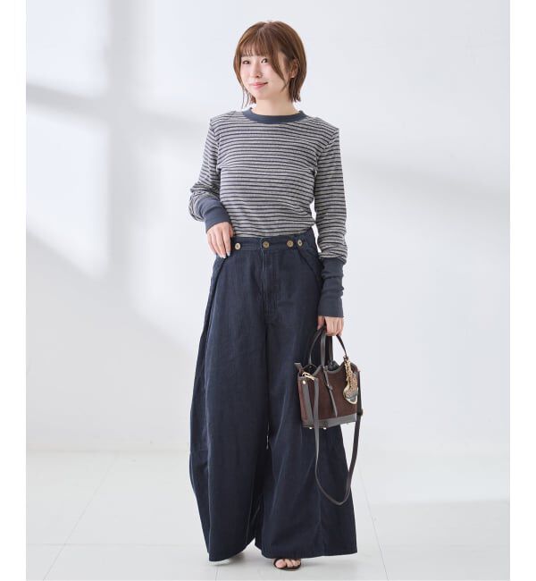 journal standard L'essage「《予約》Uhr/ウーア Rib Power Shoulder Tops トップス」|Tシャツ・カットソー|