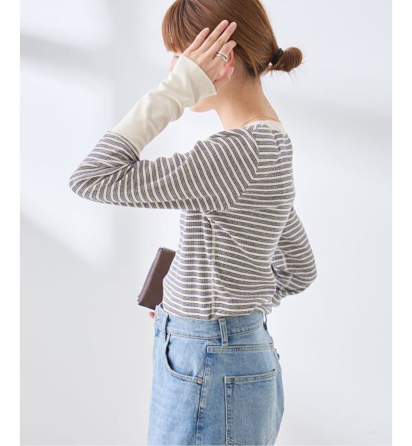 journal standard L'essage「《予約》Uhr/ウーア Rib Power Shoulder Tops トップス」|Tシャツ・カットソー|