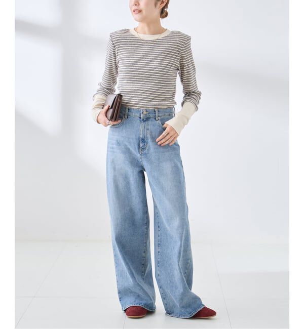journal standard L'essage「《予約》Uhr/ウーア Rib Power Shoulder Tops トップス」|Tシャツ・カットソー|