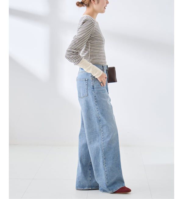 journal standard L'essage「《予約》Uhr/ウーア Rib Power Shoulder Tops トップス」|Tシャツ・カットソー|