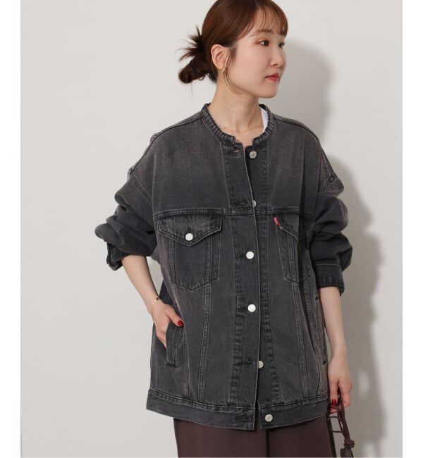 JOURNAL STANDARD relume「《予約》別注【LEVI&rsquo;S】COLLARLESS XL TRUCKER BK：デニムジャケット」|デニムジャケット|