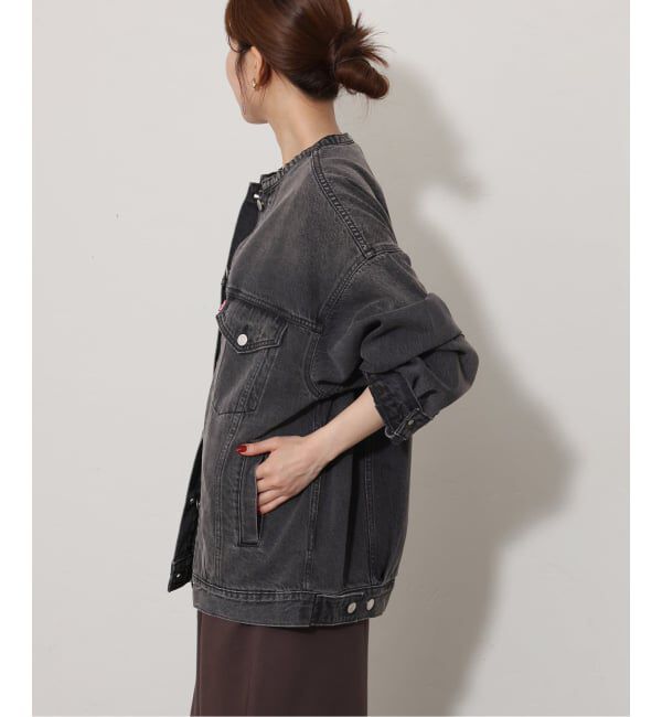 JOURNAL STANDARD relume「《予約》別注【LEVI&rsquo;S】COLLARLESS XL TRUCKER BK：デニムジャケット」|デニムジャケット|
