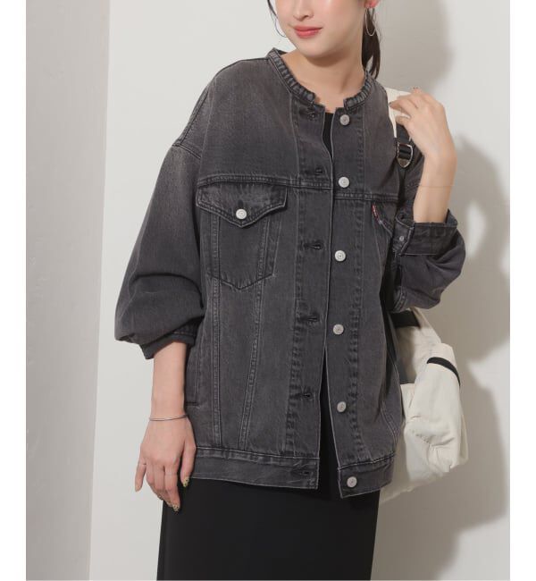 JOURNAL STANDARD relume「《予約》別注【LEVI&rsquo;S】COLLARLESS XL TRUCKER BK：デニムジャケット」|デニムジャケット|