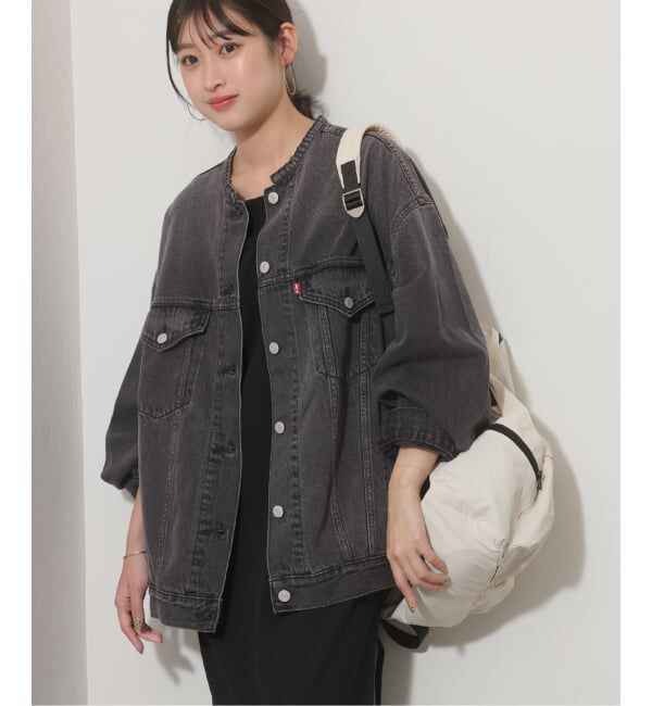 JOURNAL STANDARD relume「《予約》別注【LEVI&rsquo;S】COLLARLESS XL TRUCKER BK：デニムジャケット」|デニムジャケット|