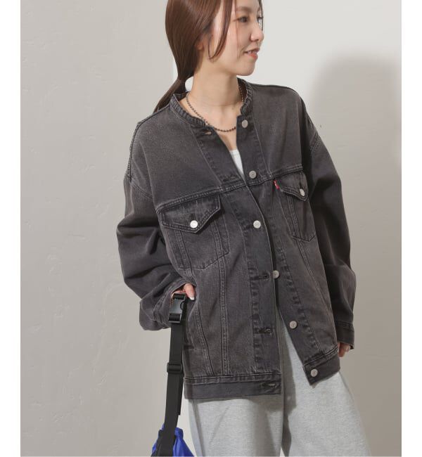 JOURNAL STANDARD relume「《予約》別注【LEVI&rsquo;S】COLLARLESS XL TRUCKER BK：デニムジャケット」|デニムジャケット|