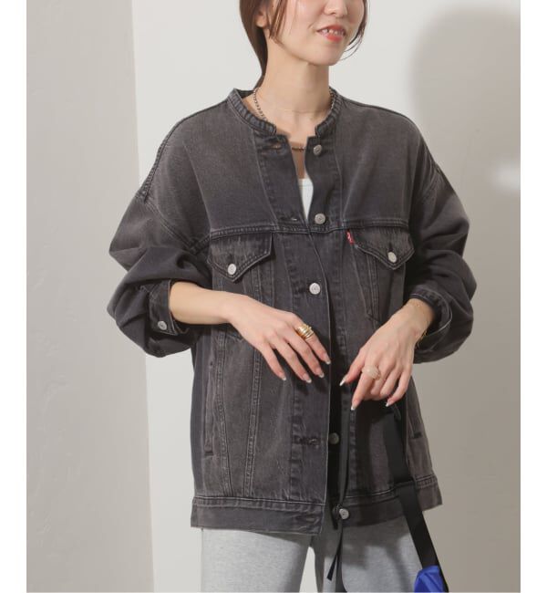 JOURNAL STANDARD relume「《予約》別注【LEVI&rsquo;S】COLLARLESS XL TRUCKER BK：デニムジャケット」|デニムジャケット|