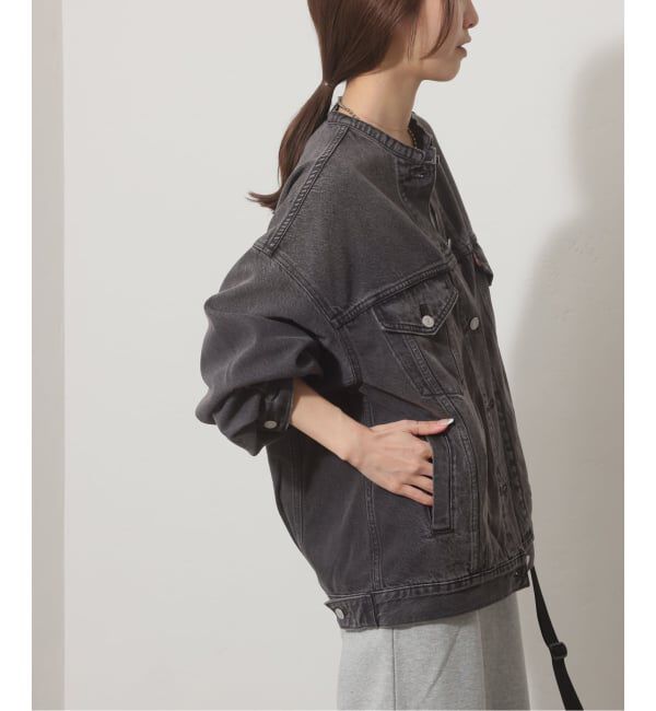 JOURNAL STANDARD relume「《予約》別注【LEVI&rsquo;S】COLLARLESS XL TRUCKER BK：デニムジャケット」|デニムジャケット|