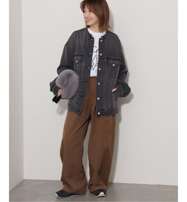 JOURNAL STANDARD relume「《予約》別注【LEVI&rsquo;S】COLLARLESS XL TRUCKER BK：デニムジャケット」|デニムジャケット|