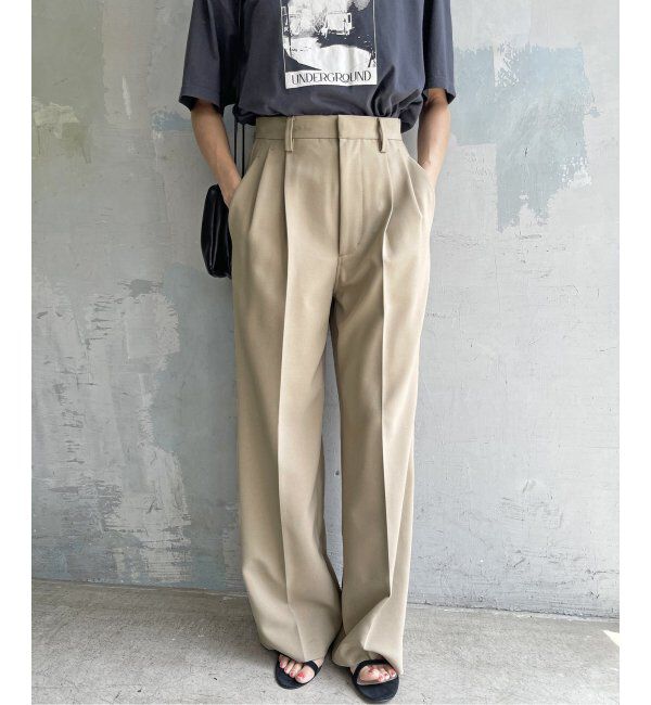 Spick and Span「ダブルクロスツータックパンツ」|スラックス|