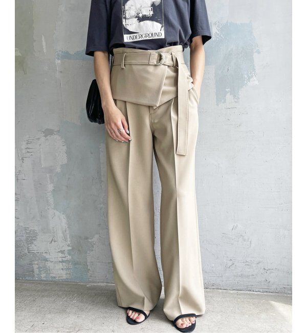 Spick and Span「ダブルクロスツータックパンツ」|スラックス|
