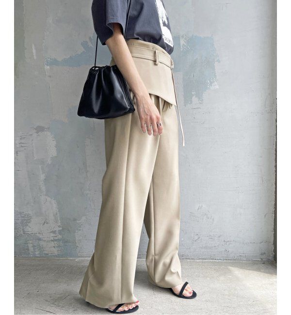 Spick and Span「ダブルクロスツータックパンツ」|スラックス|