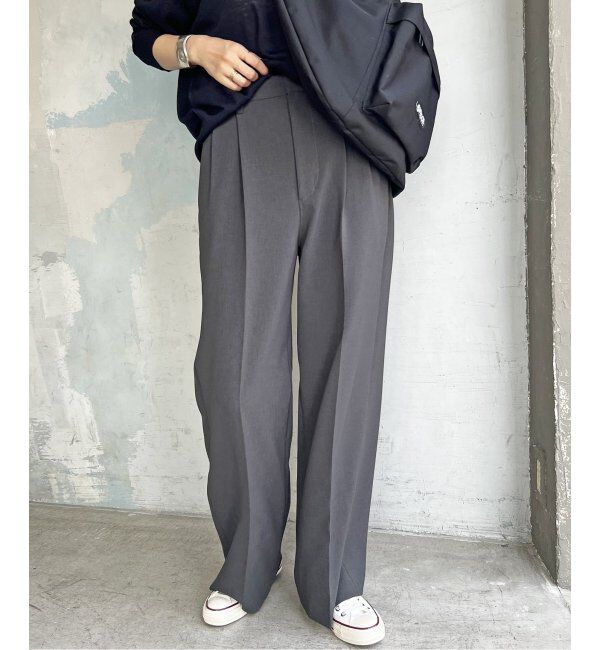 Spick and Span「ダブルクロスツータックパンツ」|スラックス|