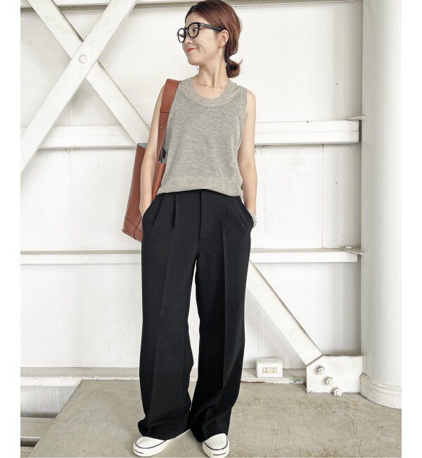 Spick and Span「ダブルクロスツータックパンツ」|スラックス|