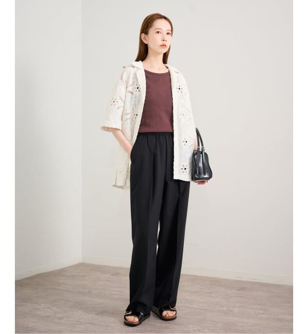 U by SPICK&SPAN「リネンライクウォッシャブルパンツ」|スラックス|