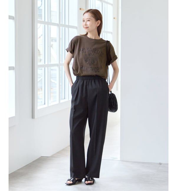 U by SPICK&SPAN「リネンライクウォッシャブルパンツ」|スラックス|