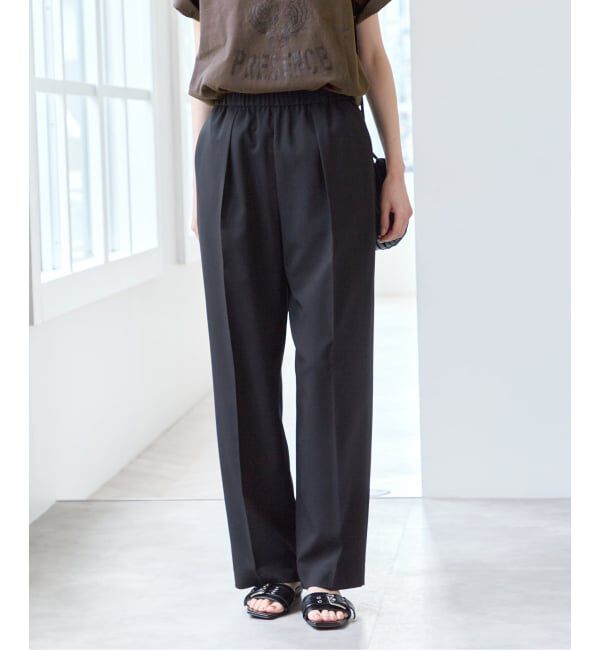 U by SPICK&SPAN「リネンライクウォッシャブルパンツ」|スラックス|