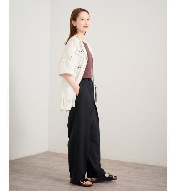 U by SPICK&SPAN「リネンライクウォッシャブルパンツ」|スラックス|