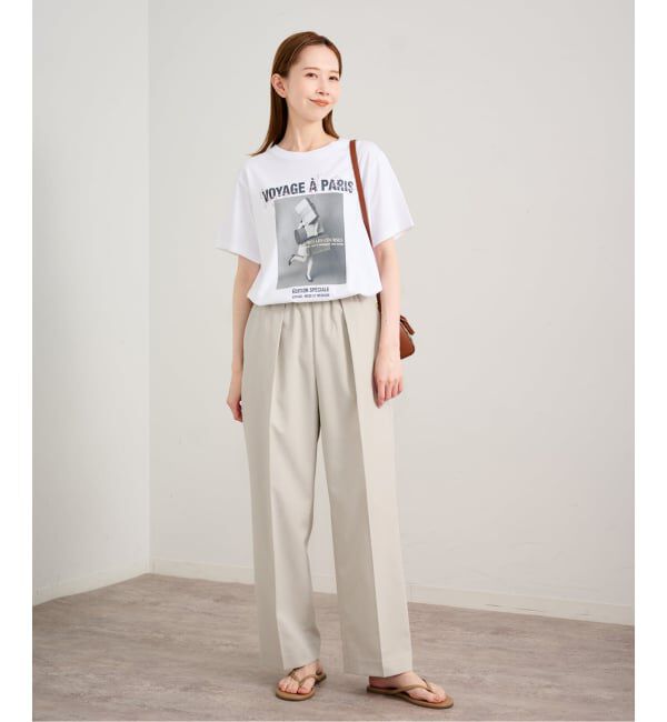 U by SPICK&SPAN「リネンライクウォッシャブルパンツ」|スラックス|
