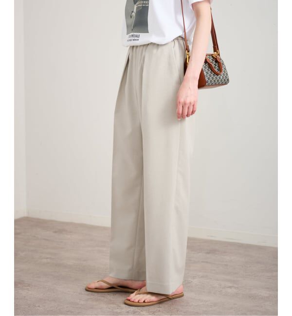 U by SPICK&SPAN「リネンライクウォッシャブルパンツ」|スラックス|
