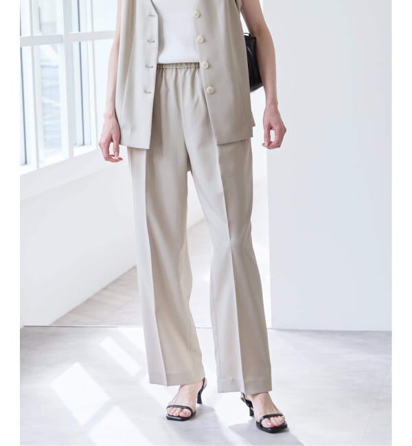 U by SPICK&SPAN「リネンライクウォッシャブルパンツ」|スラックス|
