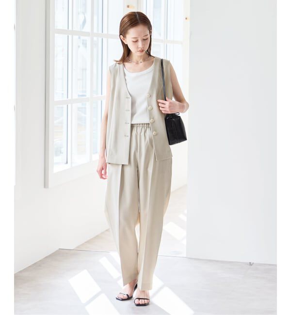 U by SPICK&SPAN「リネンライクウォッシャブルパンツ」|スラックス|