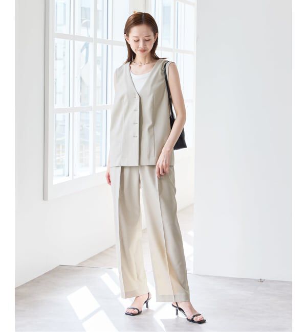 U by SPICK&SPAN「リネンライクウォッシャブルパンツ」|スラックス|