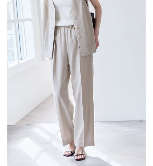 U by SPICK&SPAN「リネンライクウォッシャブルパンツ」|スラックス|