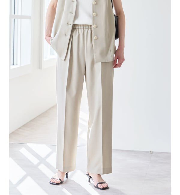 U by SPICK&SPAN「リネンライクウォッシャブルパンツ」|スラックス|