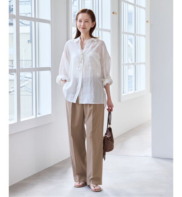 U by SPICK&SPAN「リネンライクウォッシャブルパンツ」|スラックス|