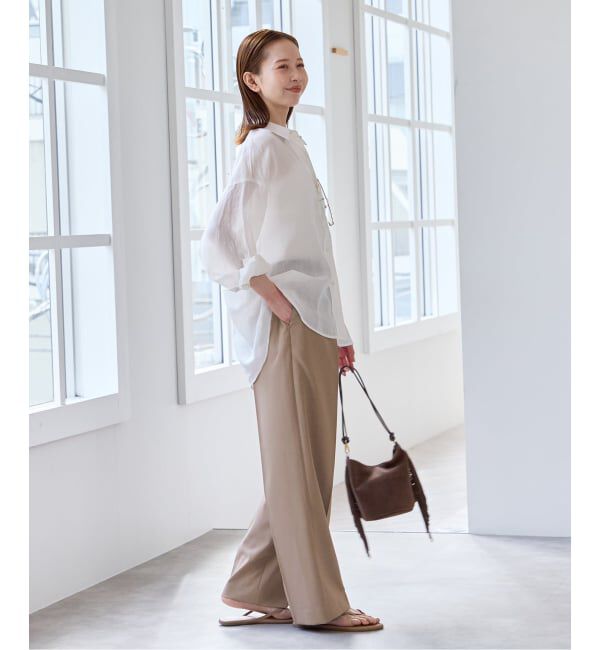 U by SPICK&SPAN「リネンライクウォッシャブルパンツ」|スラックス|