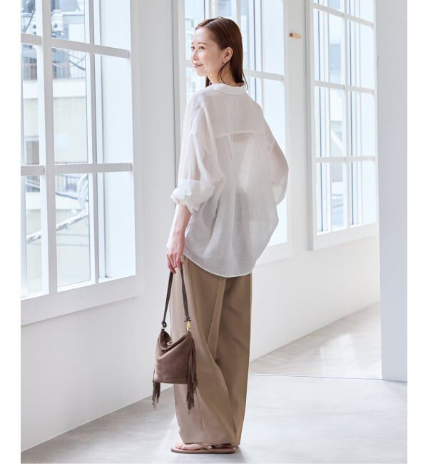U by SPICK&SPAN「リネンライクウォッシャブルパンツ」|スラックス|