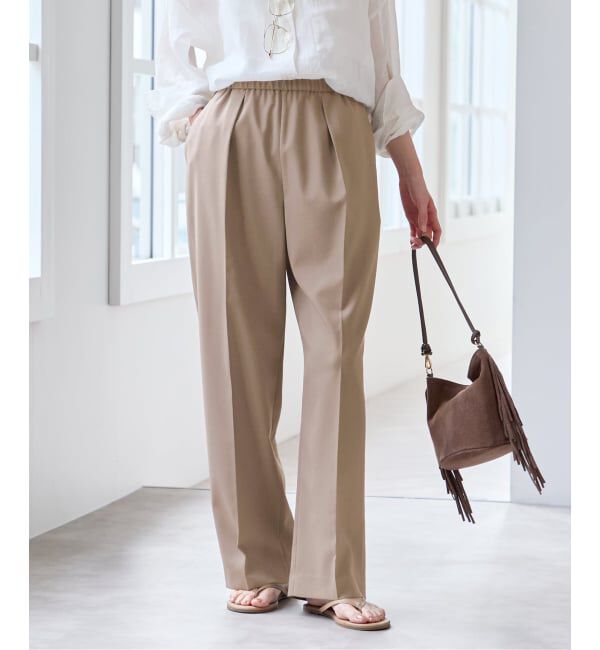 U by SPICK&SPAN「リネンライクウォッシャブルパンツ」|スラックス|