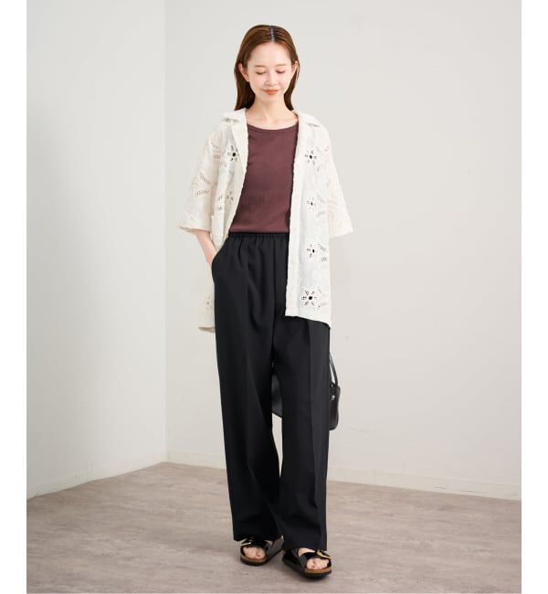 U by SPICK&SPAN「リネンライクウォッシャブルパンツ」|スラックス|