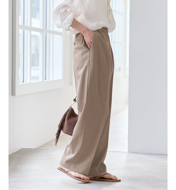 U by SPICK&SPAN「リネンライクウォッシャブルパンツ」|スラックス|