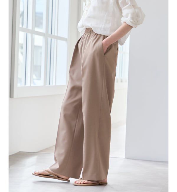 U by SPICK&SPAN「リネンライクウォッシャブルパンツ」|スラックス|