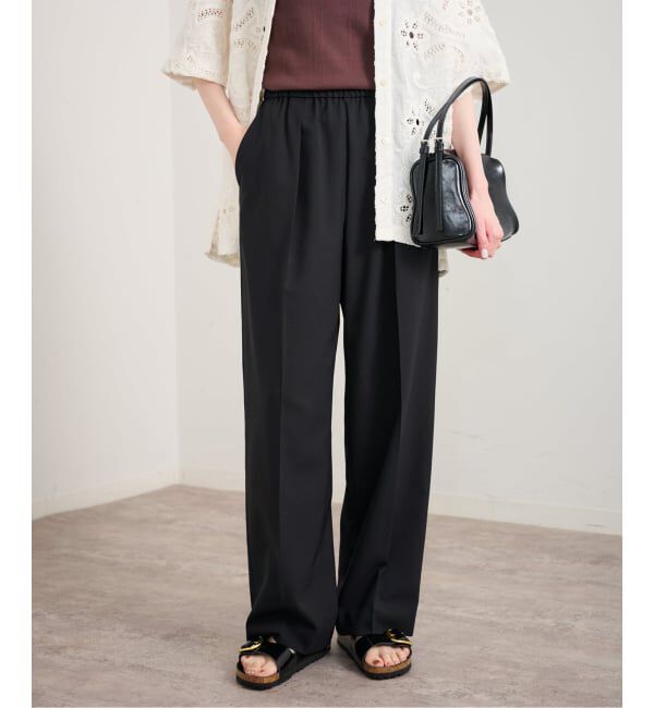 U by SPICK&SPAN「リネンライクウォッシャブルパンツ」|スラックス|
