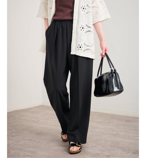 U by SPICK&SPAN「リネンライクウォッシャブルパンツ」|スラックス|