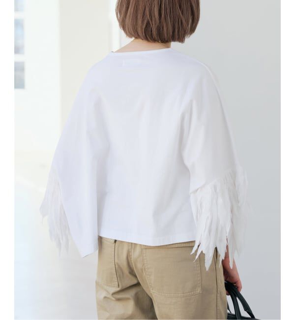 Spick and Span「AAYUSHI / アユーシ フェザーフリルカットソー」|Tシャツ・カットソー|