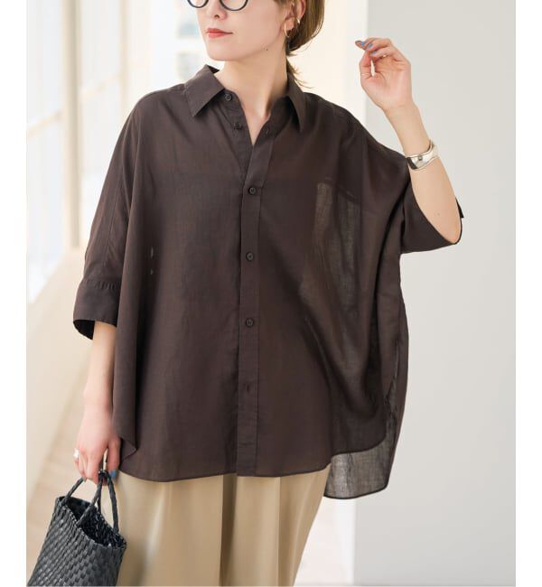 Spick and Span「ラミーブレンドドルマンスリーブシャツ」|シャツ・ブラウス|