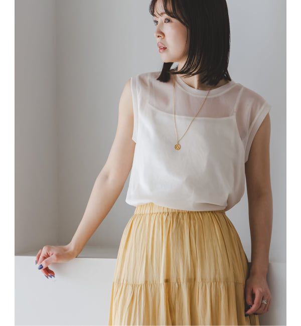 NOBLE「《追加》シアースキニーノースリーブトップス」|Tシャツ・カットソー|