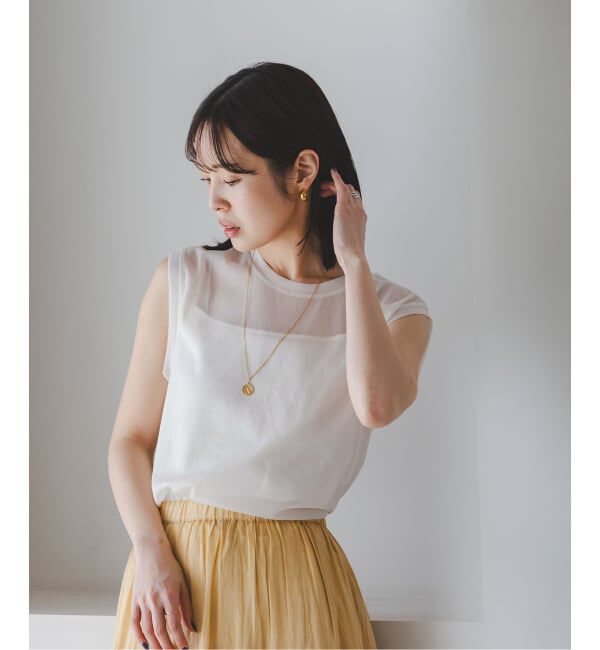 NOBLE「《追加》シアースキニーノースリーブトップス」|Tシャツ・カットソー|