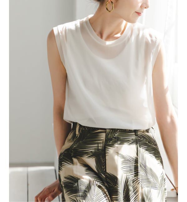 NOBLE「《追加》シアースキニーノースリーブトップス」|Tシャツ・カットソー|