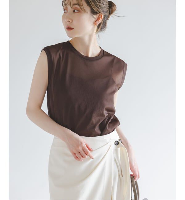 NOBLE「《追加》シアースキニーノースリーブトップス」|Tシャツ・カットソー|